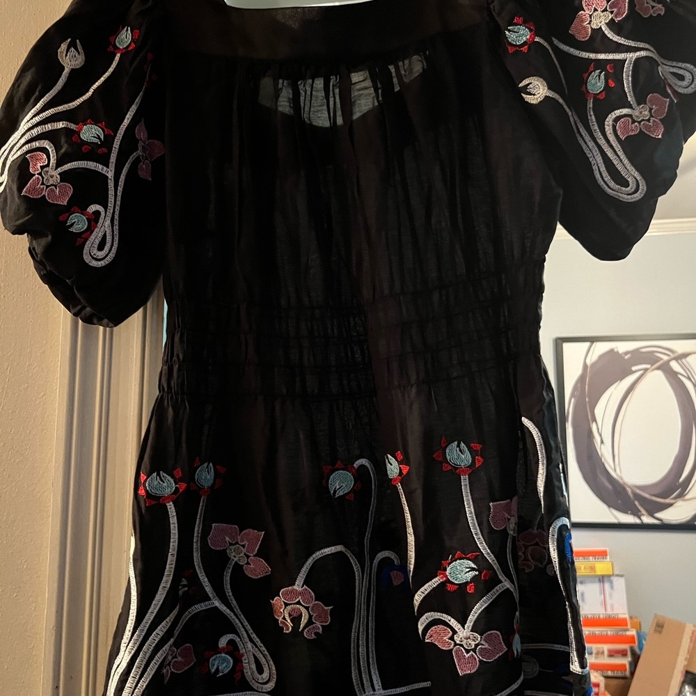 Black embroidered blouse